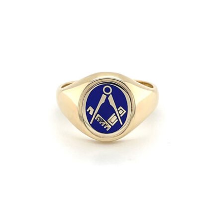 Gold Oval Reversible Masonic Ring
