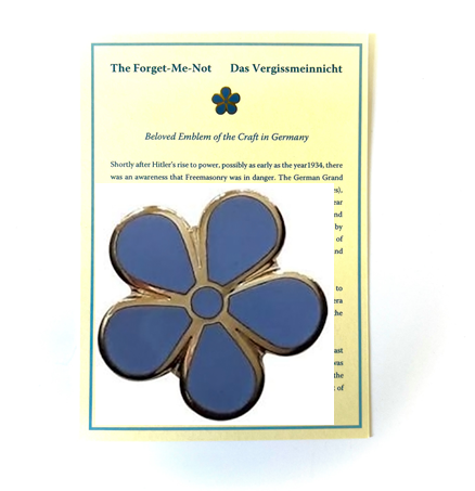 Masonic Forget-Me-Not Card and Lapel Pin Badge Set Masonic Forget-Me-Not Card and Lapel Pin Badge Set