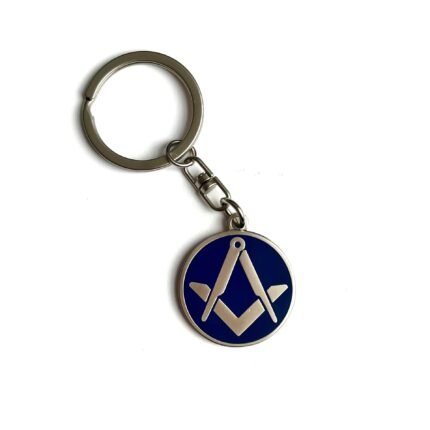 Masonic Square & Compasses Round Keyring