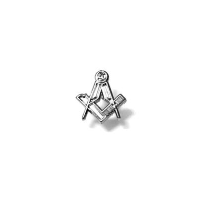 Mini Silver Square & Compasses Masonic Lapel Pin Badge