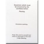 Passing and Raising Ritual Card