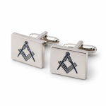 Silver Square & Compasses Rectangular Cufflinks