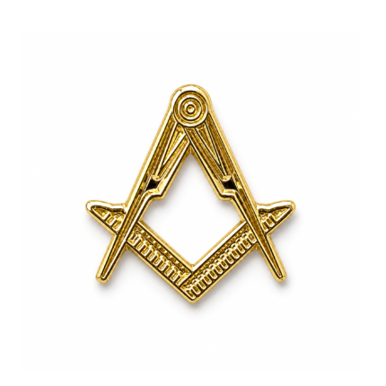 Small Gold Square & Compasses Lapel Pin Badge