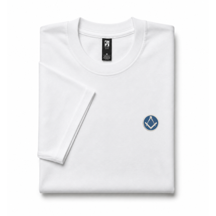 Square and Compasses Premium Cotton White T-Shirt